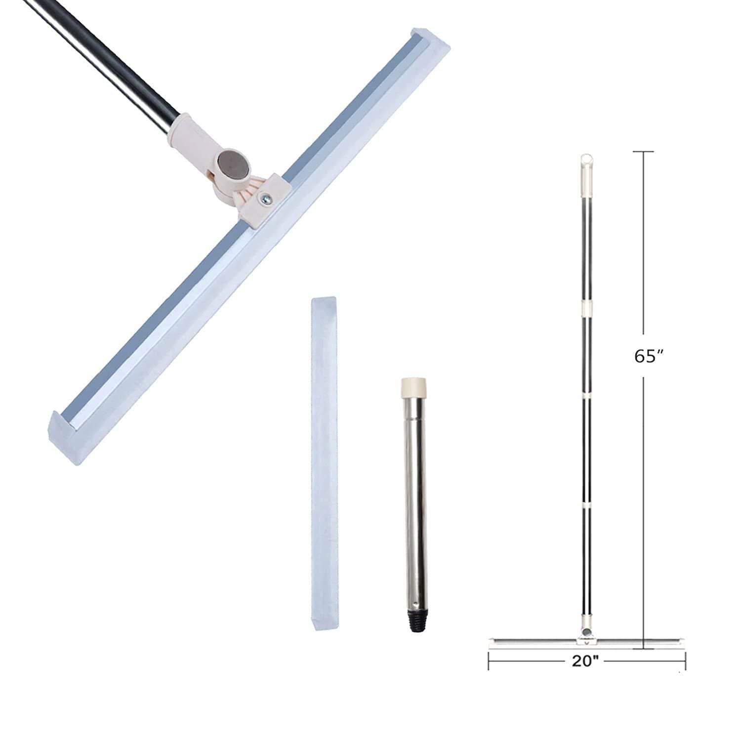 FlexiSweep™ – 180° Silicone Floor Squeegee with Adjustable Handle