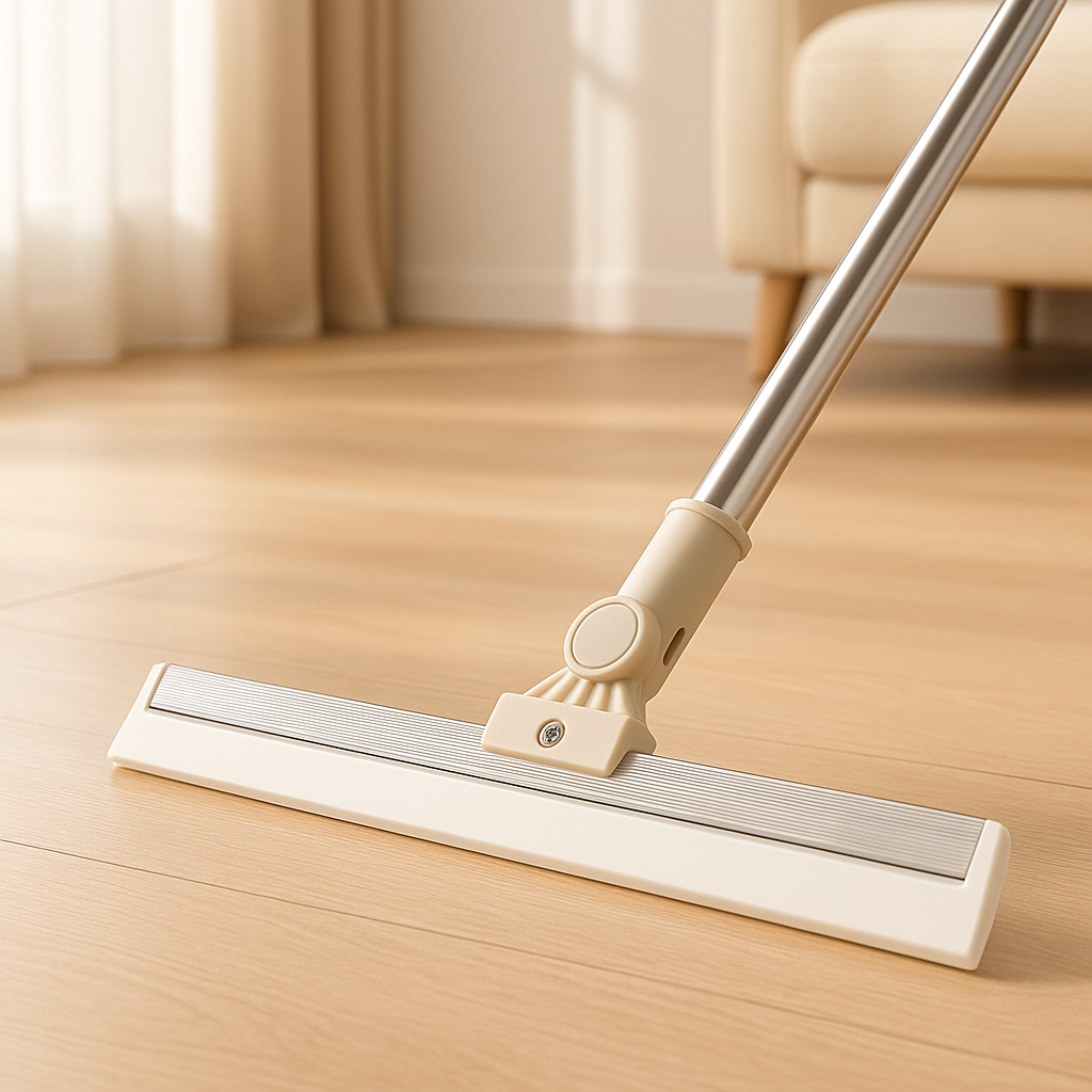 FlexiSweep™ – 180° Silicone Floor Squeegee with Adjustable Handle