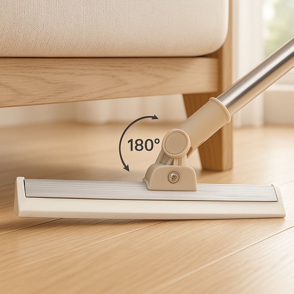 FlexiSweep™ – 180° Silicone Floor Squeegee with Adjustable Handle