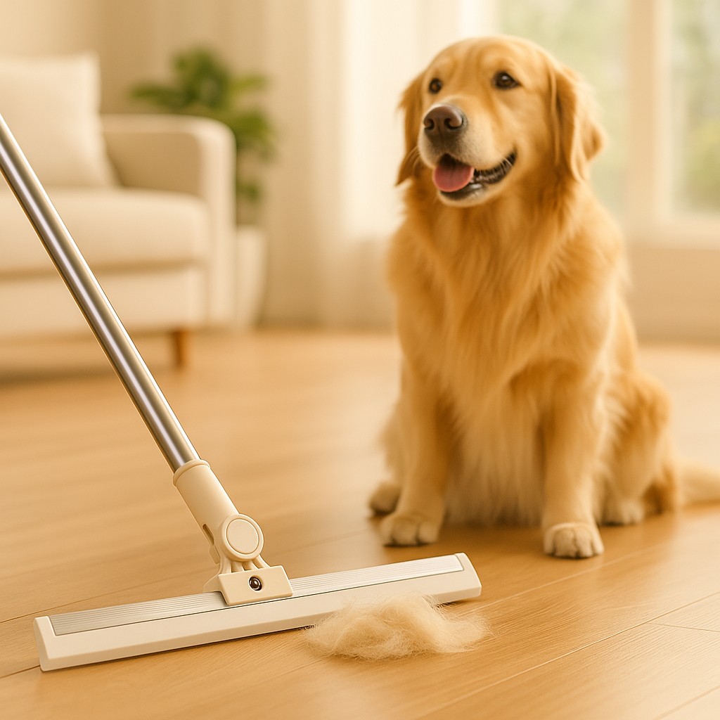 FlexiSweep™ – 180° Silicone Floor Squeegee with Adjustable Handle