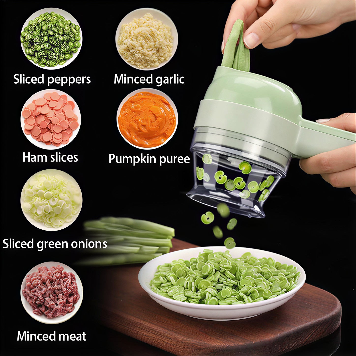 ChopSmart™ 4-in-1 Cordless Electric Vegetable Cutter